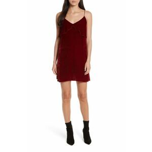 Alice + Olivia Bess Ruffle Velvet Slipdress